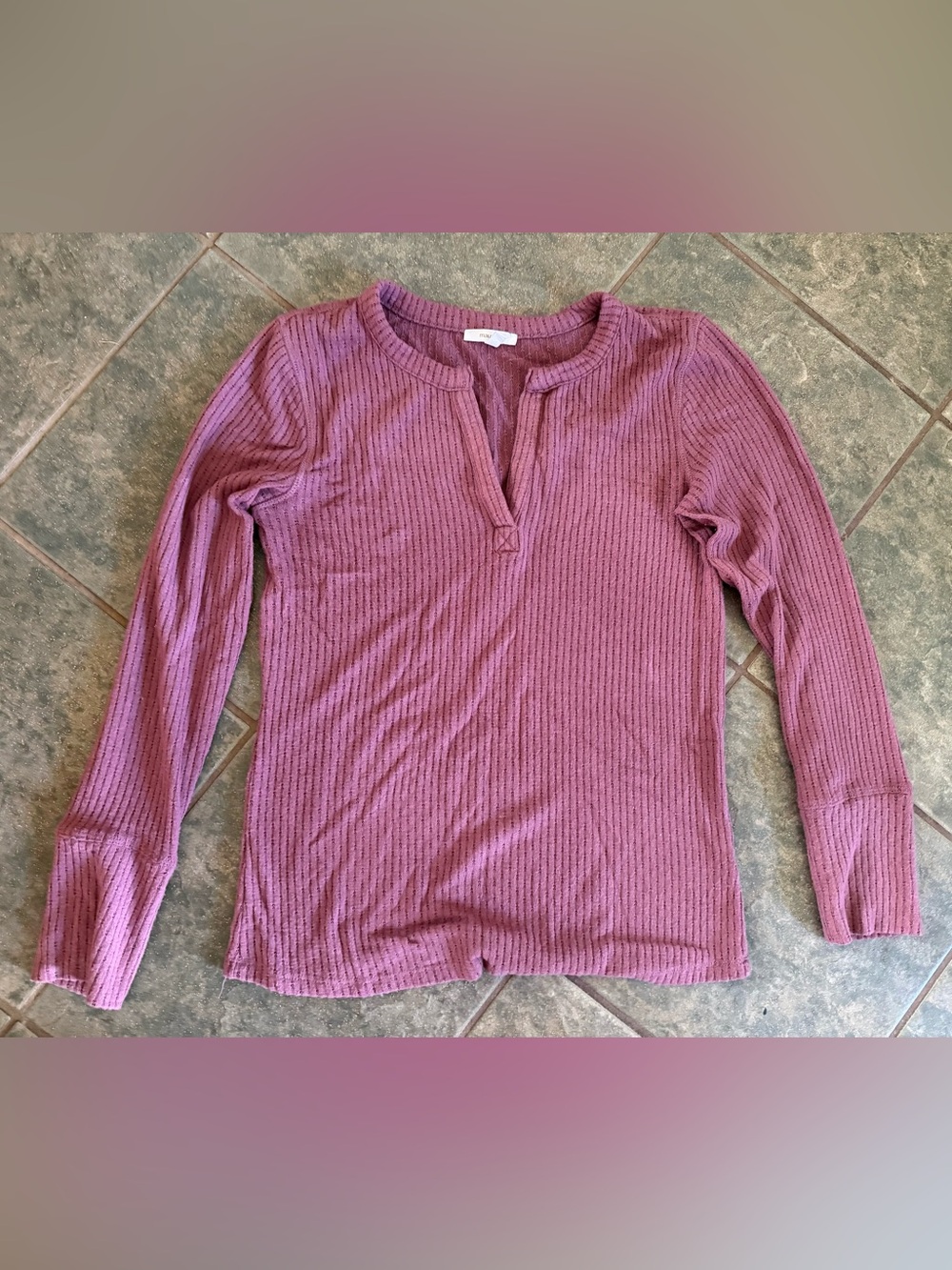 🎀3/$25🎀 Maurices Ribbed Long-Sleeve Top in Mauve Pink
